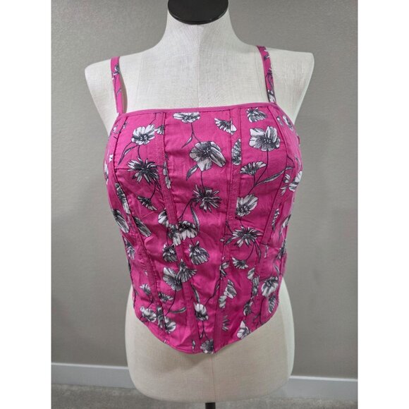 Torrid floral Corset Style Top With Smocked Back & Adjustable Straps -Size L - Picture 2 of 5